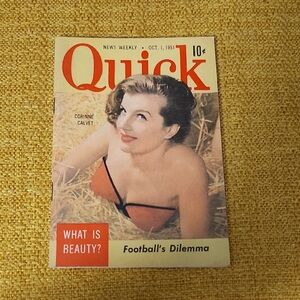 VINTAGE QUICK MAGAZINE with CORINNE CALVET on the COVER OCTOBER 1951